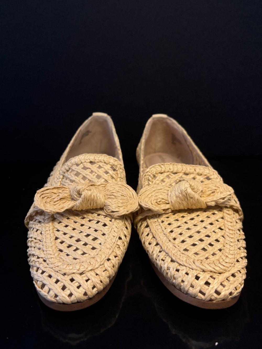 Charles David NWOB Raffia Woven Loafer Flats Knot Natural Tan Size 6 - Picture 12 of 14